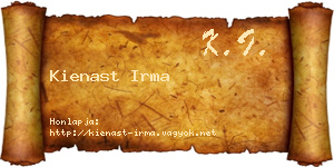 Kienast Irma névjegykártya